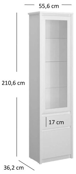 Biała wysoka witryna w stylu skandynawskim F2-S39