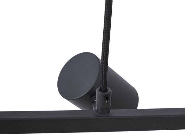 Nowoczesna lampa wisząca czarna 6-punktowa - Jeana Straight