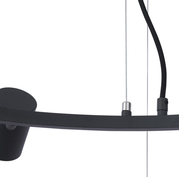 Nowoczesna lampa wisząca czarna 6-punktowa - Jeana Circle