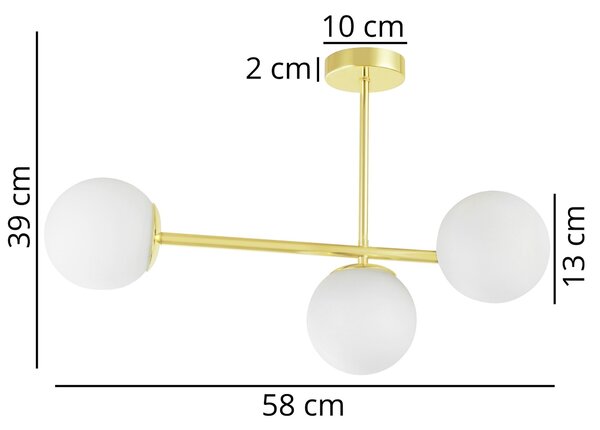 NOWOCZESNA LAMPA SUFITOWA WISZĄCA KLASYCZNE ZŁOTO LEDO W3 LONG