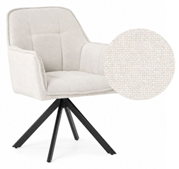 Krzesło beżowe tapicerowane MIDO tkanina Davis STORM 02 do salonu jadalni