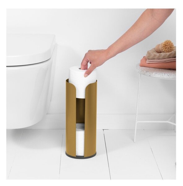 Stalowy stojak na papier toaletowy w kolorze złota ReNew – Brabantia