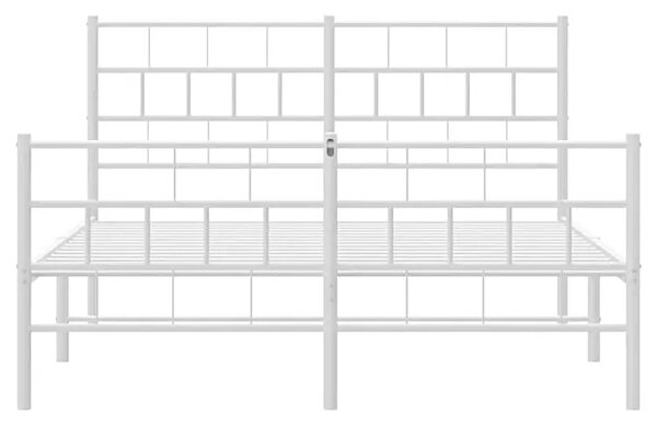 Białe podwójne łóżko z wezgłowiem 160x200 H1-M49