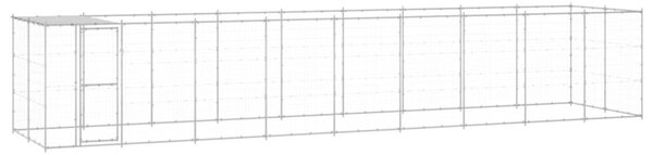 Kojec dla psa, z zadaszeniem, stal galwanizowana, 21,78 m²