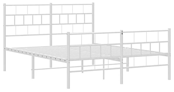 Białe podwójne łóżko z wezgłowiem 160x200 H1-M49