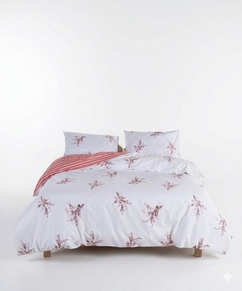 Biało-różowa pościel dwuosobowa z bawełny renforcé 240x220 cm Breeze Floral – Mila Home Luxury