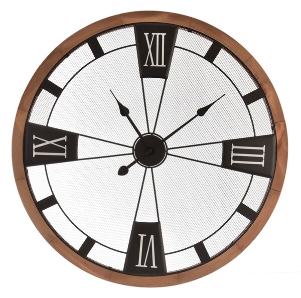 ASTOREO Zegar ścienny Compass - brazowy - Rozmiar 71 x 71 x 5 cm