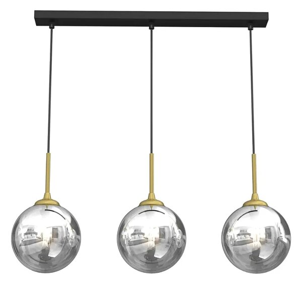 Potrójna lampa wisząca ze szklanymi kloszami - K558-Unao