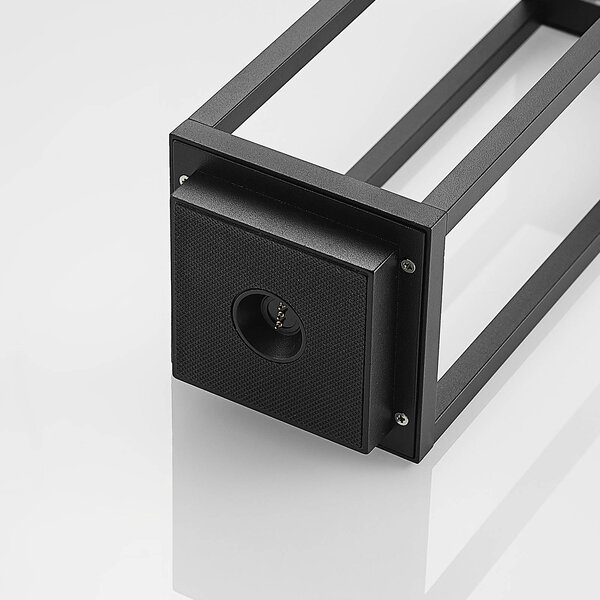 Lampa zewnętrzna Lucande LED Mirina, czarna, akumulator, ściemniacz Mirina Lucande, możliwość ściemniania, czarny, aluminium, nowoczesny