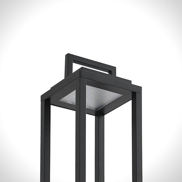 Lampa zewnętrzna Lucande LED Mirina, czarna, akumulator, ściemniacz Mirina Lucande, możliwość ściemniania, czarny, aluminium, nowoczesny