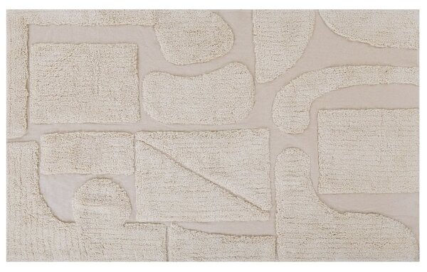 Dywan beżowy bawełniany tuftowany puszysty abstrakcyjny wzór 140x200 cm Diyadin Beliani