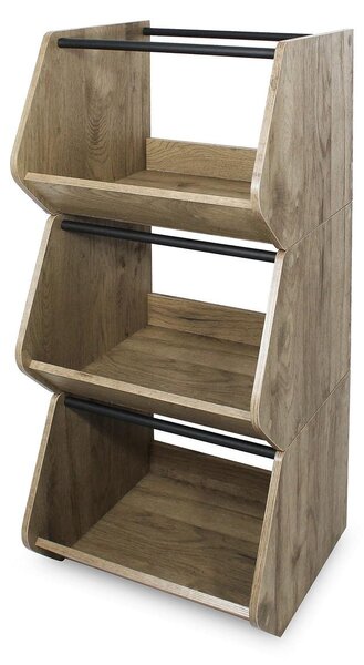 Organizer drewniany - Modułowy - 60 x 33 x 119,8 cm - Jasnobrązowy