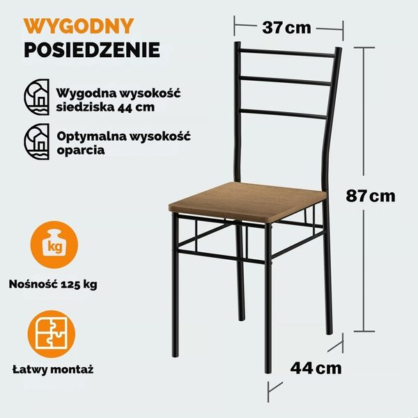 Zestaw jadalniany LEO, 5-częściowy, czarny/brązowy Casaria