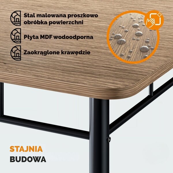 Zestaw jadalniany LEO, 5-częściowy, czarny/brązowy Casaria