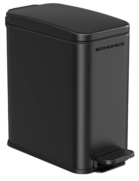 Kosz na śmieci do łazienki NORD, 5 l, czarny SongmicsHome