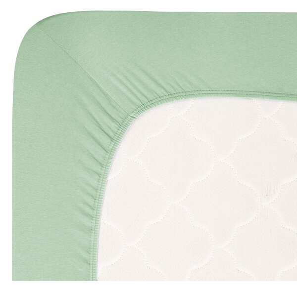 Zielone dżersejowe prześcieradło z gumką 180x200 cm Boxspring – Andrea Simone