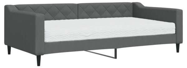 Sofa z materacem do spania, ciemnoszara, 100x200 cm, tkanina