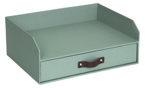 Zielony kartonowy organizer z szufladką/na dokumenty Walter Canvas Paper Laminate – Bigso