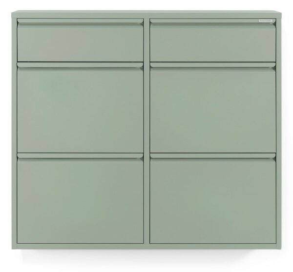 Szarozielona metalowa uchylna szafka na buty 98x86x15 cm Billy – Spinder Design