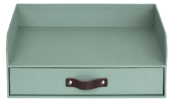 Zielony kartonowy organizer z szufladką/na dokumenty Walter Canvas Paper Laminate – Bigso