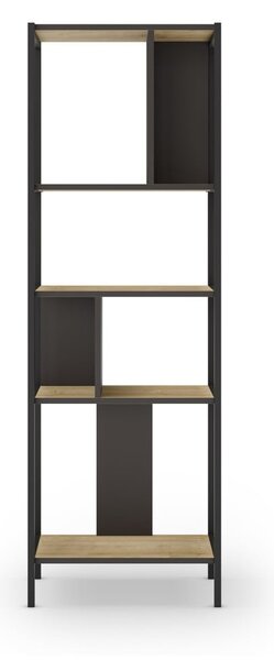 Czarny regał w dekorze dębu 58x175 cm Alabama – Marckeric