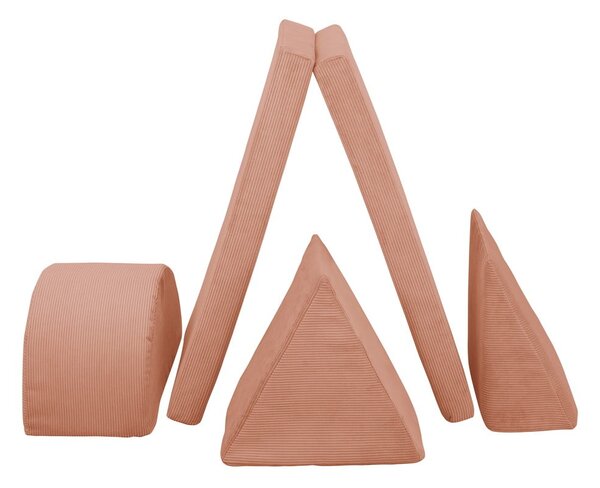 Jasnoróżowy sztruksowy piankowy plac zabaw 75x41x7 cm Bloque Montessori – Little Nice Things