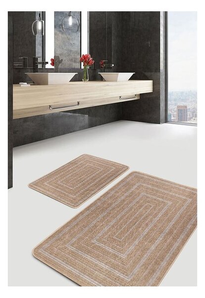 Brązowe dywaniki łazienkowe zestaw 2 szt. 60x100 cm – Mila Home