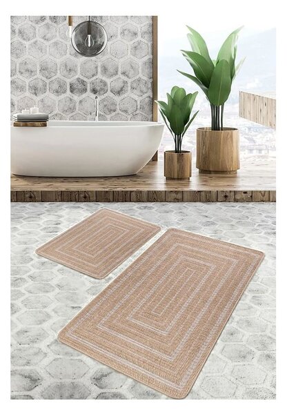 Brązowe dywaniki łazienkowe zestaw 2 szt. 60x100 cm – Mila Home