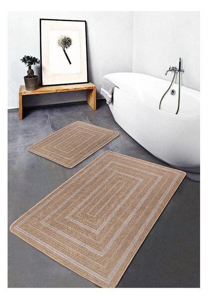 Brązowe dywaniki łazienkowe zestaw 2 szt. 60x100 cm – Mila Home