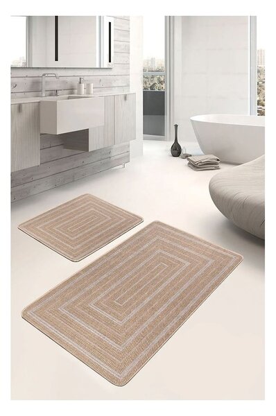 Brązowe dywaniki łazienkowe zestaw 2 szt. 60x100 cm – Mila Home