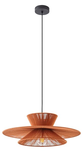 Lampa Wisząca Lucande, Novie, ściemnialny, brąz rdzawy, salon, tkanina | tekstylia, skandynawski