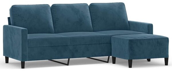 Sofa 3-osobowa z podnÃ³Å¼kiem, niebieska, 180 cm, aksamit