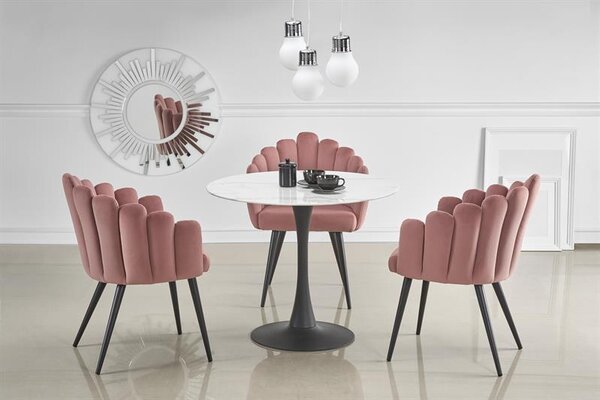 Stół okrągły Ambrosio, glamour, marmur, do salonu