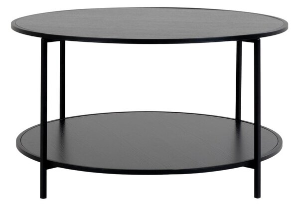 Czarny okrągły stolik z czarnym blatem ø 80 cm Vita – House Nordic