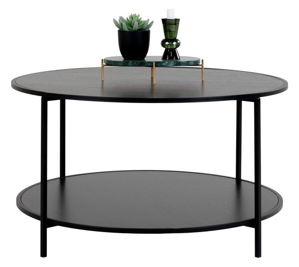 Czarny okrągły stolik z czarnym blatem ø 80 cm Vita – House Nordic