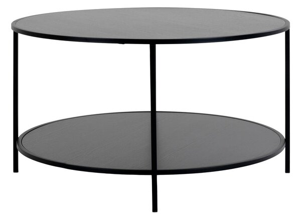 Czarny okrągły stolik z czarnym blatem ø 80 cm Vita – House Nordic