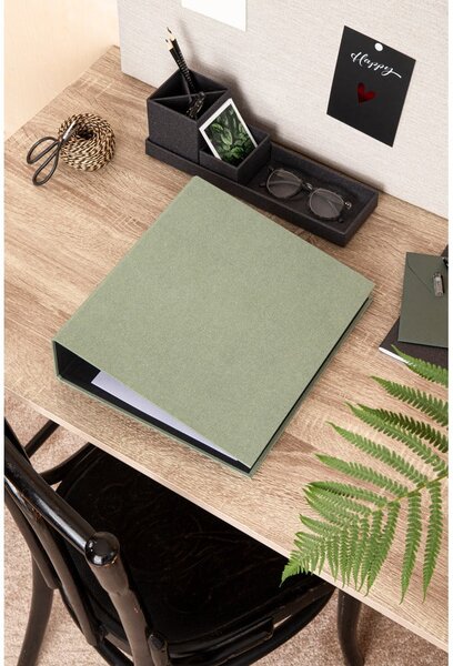 Zielony kartonowy organizer na dokumenty Archie Canvas Paper Laminate – Bigso