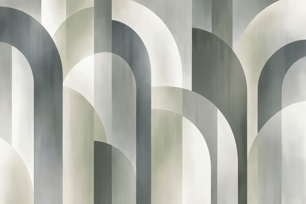 Fototapeta Szaro-biały wzór w stylu art déco, Fototapety Abstrakcja, Popularne Fototapety - Tapeko.pl