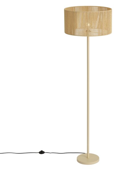 Lampa podłogowa beżowa z abażurem z papierowego sznurka 50/50/25 - Simplo