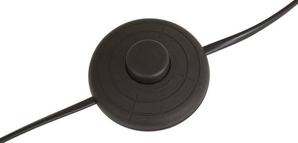 Lampa podłogowa czarna z brązowym abażurem z papierowego sznurka 50/50/30 - Simplo