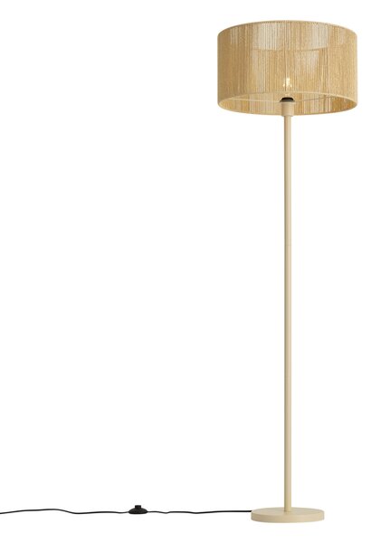 Lampa podłogowa beżowa z abażurem z papierowego sznurka 50/50/25 - Simplo