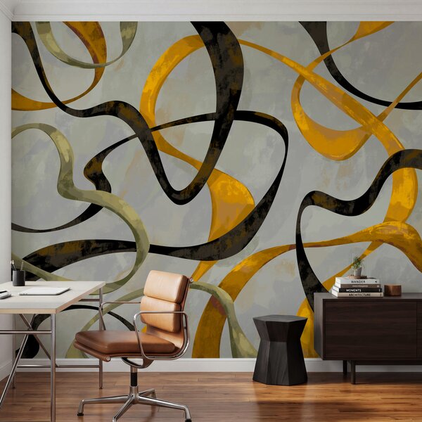 Fototapeta Kolorowe zawirowania na szarym tle, Fototapety Abstrakcja, Popularne Fototapety - Tapeko.pl