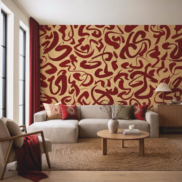 Fototapeta Wzór z czerwonych linii, Fototapety Abstrakcja, Popularne Fototapety - Tapeko.pl