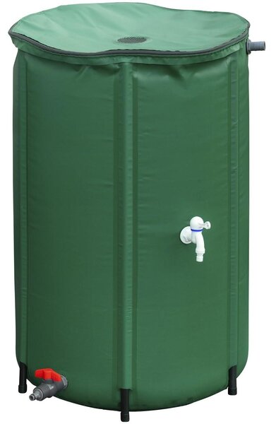 Zbiornik na deszczówkę składany - 250 litrów - 88 x Ø 60 cm - PVC - Zielony