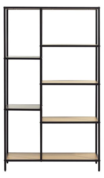 Czarny/w naturalnym kolorze regał w dekorze dębu 80x146x35 cm Altino – Unique Furniture
