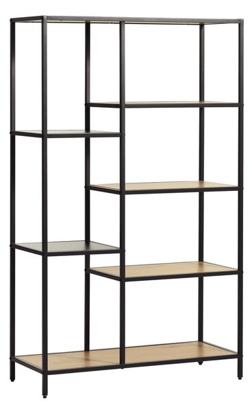Czarny/w naturalnym kolorze regał w dekorze dębu 80x146x35 cm Altino – Unique Furniture