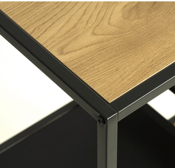 Czarny/w naturalnym kolorze regał w dekorze dębu 80x146x35 cm Altino – Unique Furniture
