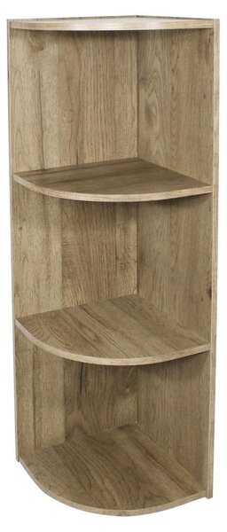 Półka narożna, stojąca - 3 półki - 29 x 29 x 87,9 cm - Kolor: brązowy - Do salonu, sypialni lub przedpokoju