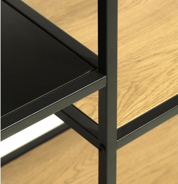 Czarny/w naturalnym kolorze regał w dekorze dębu 80x146x35 cm Altino – Unique Furniture