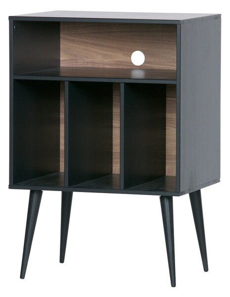 Czarno-naturalna szafka na gramofon z litego drewna sosnowego 60x83 cm James – WOOOD